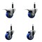 Service Caster 3'' Blue Poly Swivel 3/4'' Expanding Stem Caster Set 2 Total Lock Brakes, 4PK SCC-EXTTL20S314-PPUB-BLUE-2-S-2-34 - alternate 1
